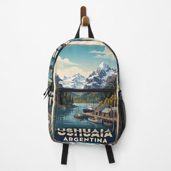 Item preview, Ushuaia Argentina Vintage Travel Poster – Beagle Channel & Mountains designed and sold by Bomax121.
