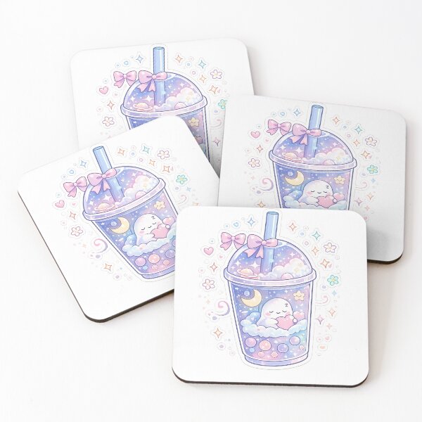 Item preview, Pastel Galaxy Boba Ghost Sticker designed and sold by DKraftz.