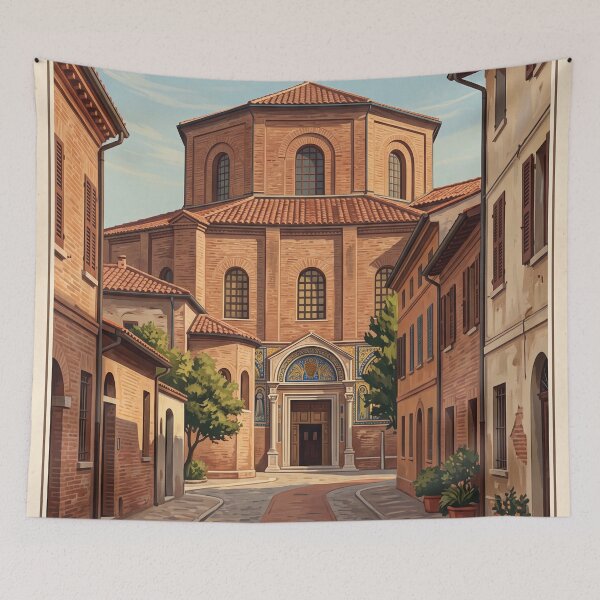 Item preview, Ravenna Italy Vintage Travel Poster – Basilica of San Vitale designed and sold by Bomax121.