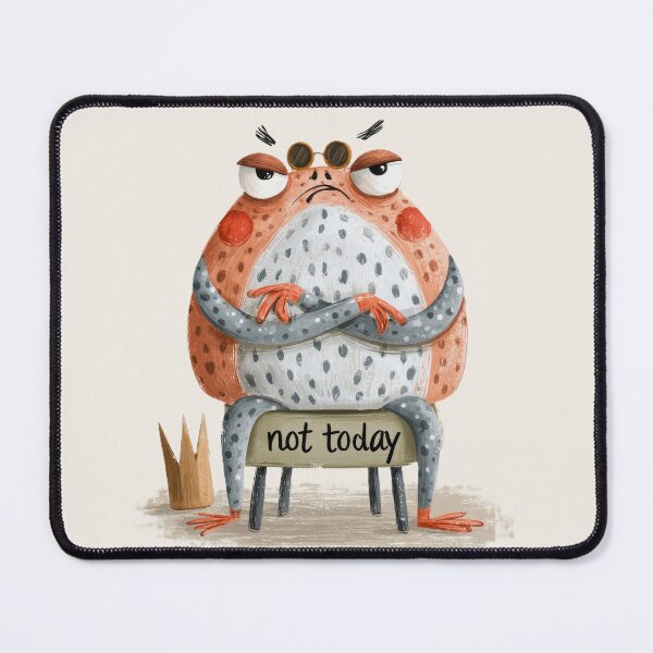 Item preview, Grumpy Frog Not Today - Funny Sarcastic Toad Illustration designed and sold by Ellanor0.