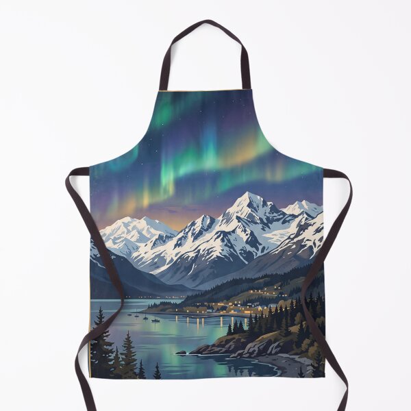 Item preview, Anchorage USA Vintage Travel Poster – Northern Lights & Mountains designed and sold by Bomax121.
