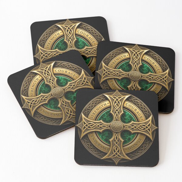 Item preview, Celtic Warrior Cross – Emerald Gold Talisman designed and sold by Warrior’s Path.