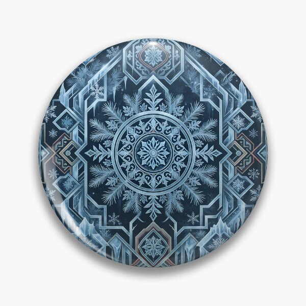 Item preview, Korean Traditional Dancheong Pattern with Winter Snowflakes and Ice - Elegant Frost Art designed and sold by SOOstudio73.