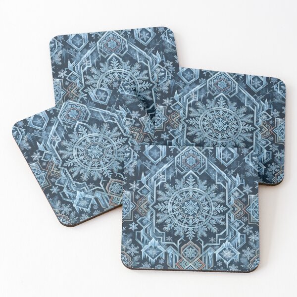 Item preview, Korean Traditional Dancheong Pattern with Winter Snowflakes and Ice - Elegant Frost Art designed and sold by SOOstudio73.