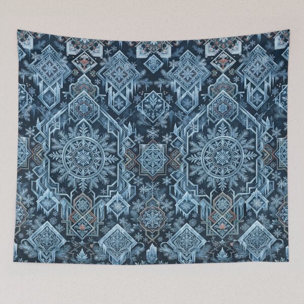 Item preview, Korean Traditional Dancheong Pattern with Winter Snowflakes and Ice - Elegant Frost Art designed and sold by SOOstudio73.