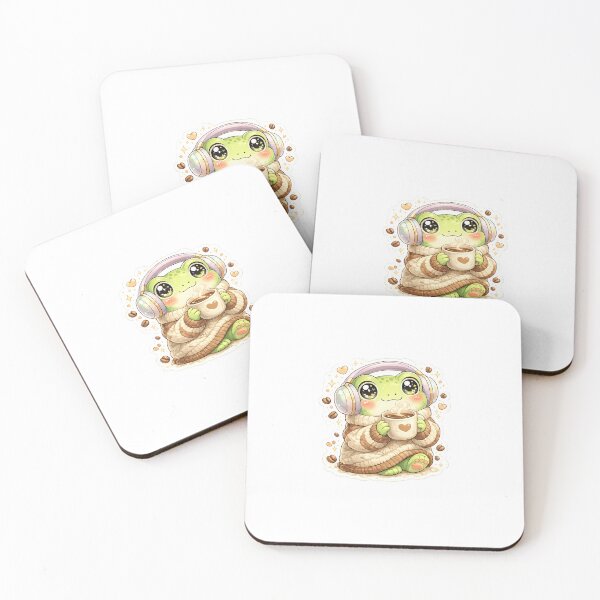 Item preview, Cute Frog Drinking Coffee Sticker designed and sold by StickerVerse4798.