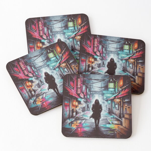 Item preview, Hooded Stranger Walking Through a Rainy Neon Neo Tokyo Cyberpunk Alley designed and sold by SolalVeyret42.