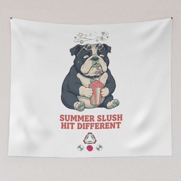 Item preview, Summer Slush Hit Different - Funny Bulldog Slushy Lover T-Shirt designed and sold by Whimsy Trail Co.