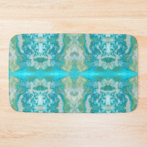 Item preview, Mirrored blue aqua patterns designed and sold by Fayes4Art.