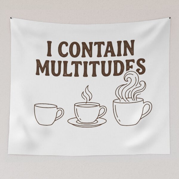 Item preview, I Contain Multitudes Coffee Lover Literary Quote Vintage T-Shirt designed and sold by StickerNestYou.