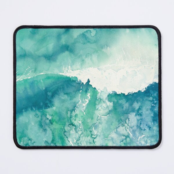 Item preview, Blue and green wave seen from an aerial perspective, in watercolor designed and sold by Anais-Mrn.