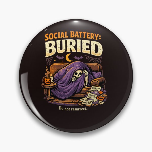 Item preview, Social Battery Buried Halloween Skeleton designed and sold by TheNicheShop1.