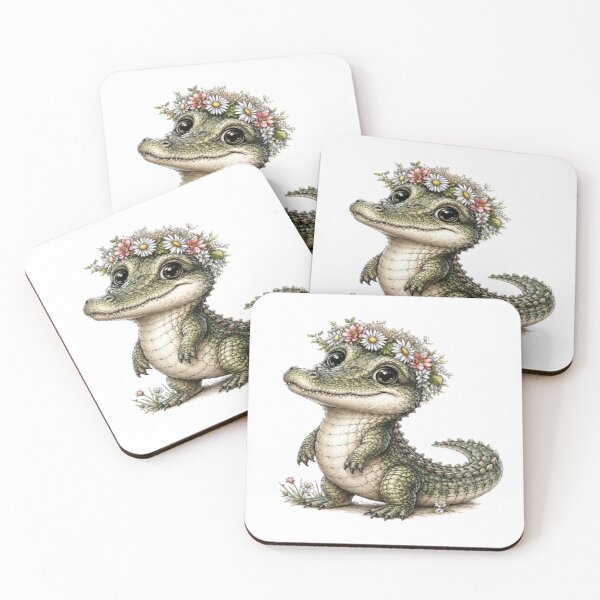 Item preview,  Little Crocodile Blooming with Joy designed and sold by BRETT'S ART STUDIO.