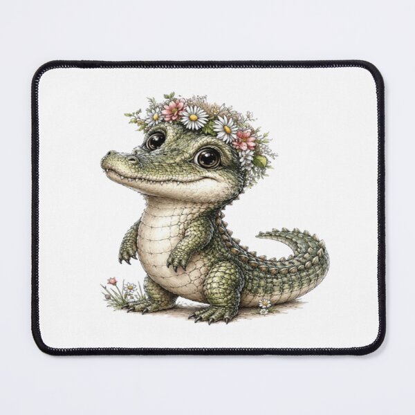 Item preview, Little Crocodile Blooming with Joy designed and sold by BRETT'S ART STUDIO.