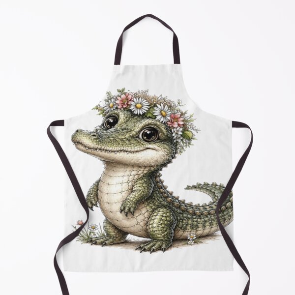 Item preview, Little Crocodile Blooming with Joy designed and sold by BRETT'S ART STUDIO.