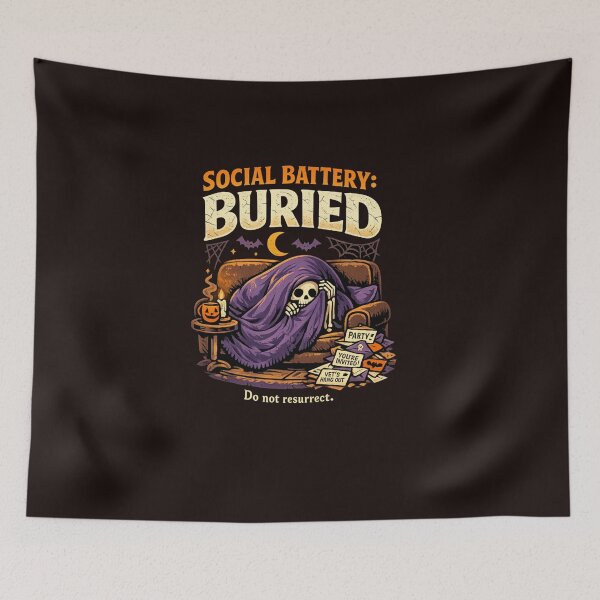 Item preview, Social Battery Buried Halloween Skeleton designed and sold by TheNicheShop1.