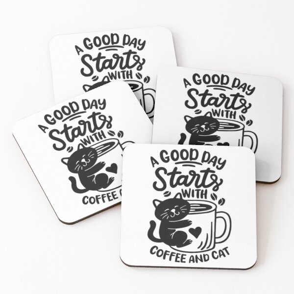 Item preview, Good Day Starts with Coffee and Cat designed and sold by FloraMyst.
