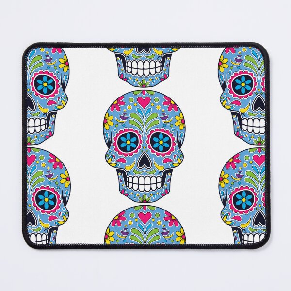 Item preview, Blue Floral Sugar Skull | Decorative Mexican Calavera Folk Art Design designed and sold by Ecocrushstudio.