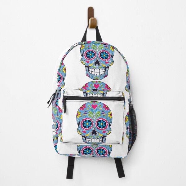 Item preview, Blue Floral Sugar Skull | Decorative Mexican Calavera Folk Art Design designed and sold by Ecocrushstudio.