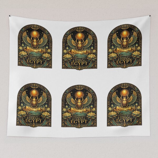 Item preview, Echoes of Eternal Egypt | Luxury Ancient Egyptian Art | Golden Scarab & Nile Travel Design designed and sold by Art Wave Studio.