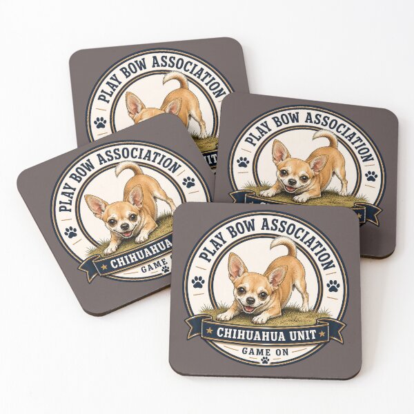 Item preview, Play Bow Association - Chihuahua Unit - Game On/Funny Chihuahua Dog Badge Logo  designed and sold by Halejo68.