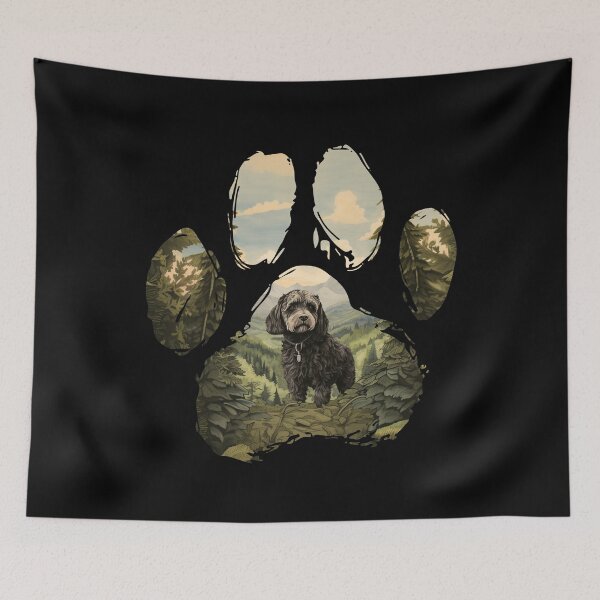 Item preview, Funny Whoodle Paw Foggy Mountain Tree Mom Dad Kids designed and sold by rafaeltto.