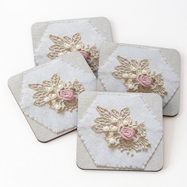 Item preview, Lacy hexagon patchwork designed and sold by LyLauDesign.