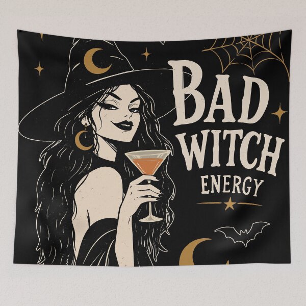 Item preview, Bad Witch Energy Vintage Witch Halloween | Black Gothic Witch Aesthetic Graphic designed and sold by MonNoir.