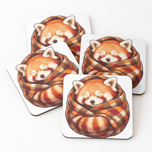 Item preview, Sleeping red panda wrapped in a cozy blanket. designed and sold by DVerse Studio.