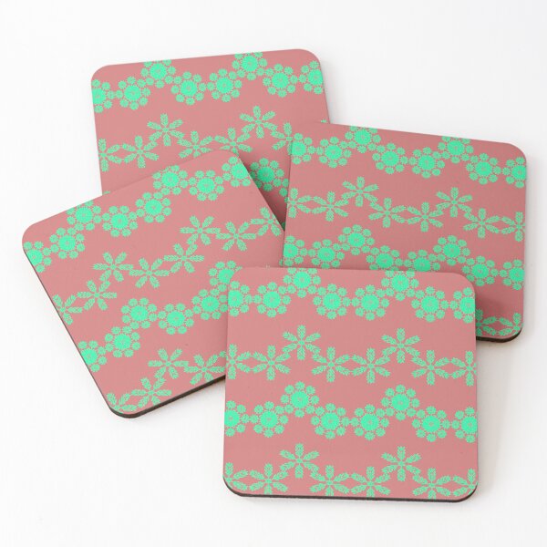 Item preview, Turquoise Floral Wave Grid Seamless Pattern with Geometric Botanical Motifs designed and sold by Ei-Ei.