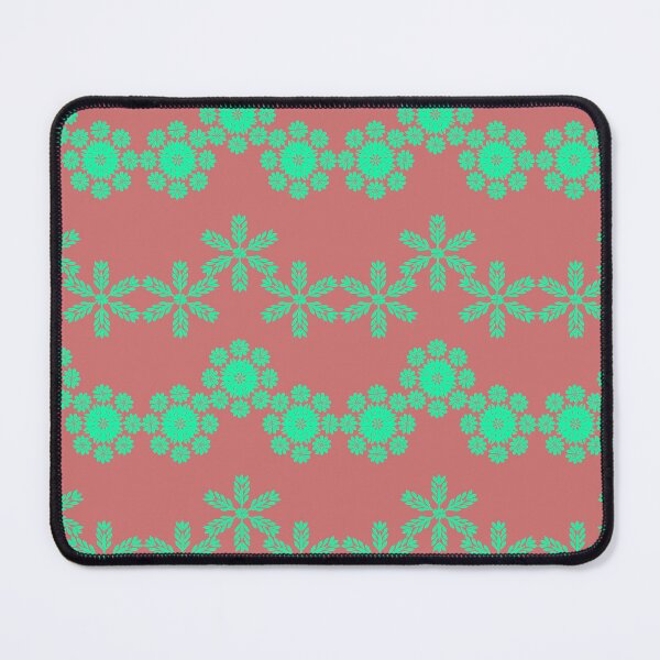 Item preview, Turquoise Floral Wave Grid Seamless Pattern with Geometric Botanical Motifs designed and sold by Ei-Ei.