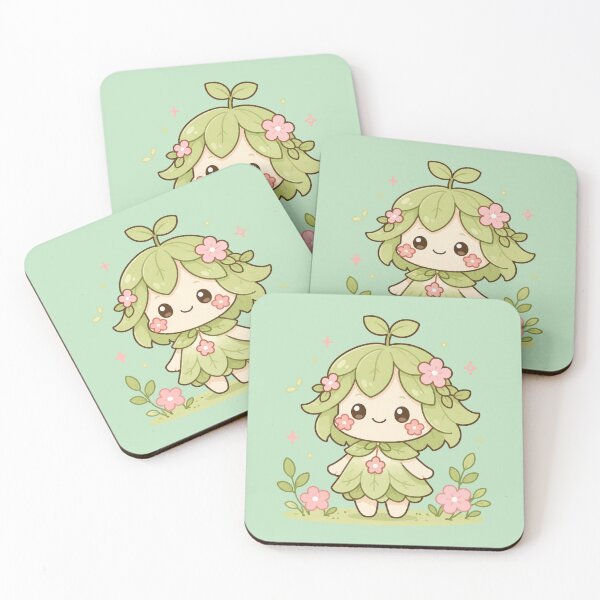 Item preview, Cute Leaf Spirit Kawaii Chibi Forest Sprite designed and sold by ZyloPrints.