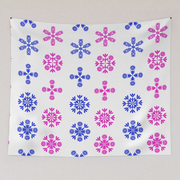 Item preview, Vibrant Pink and Blue Floral Snowflake Seamless Pattern designed and sold by Ei-Ei.