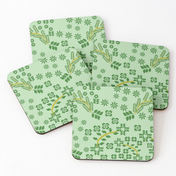 Item preview, Minimalist Botanical Branch Seamless Pattern with Green Floral Motifs designed and sold by Ei-Ei.