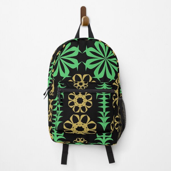 Item preview, Vintage Green and Gold Ornamental Floral Seamless Pattern on Black Background designed and sold by Ei-Ei.
