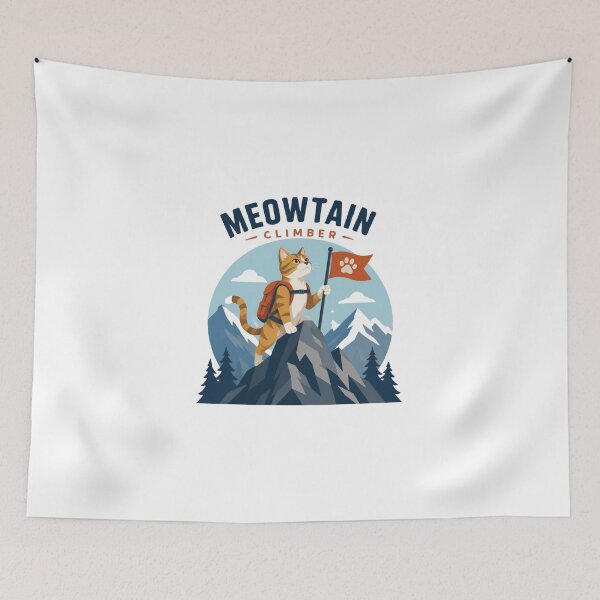 Item preview, Meowtain Climber Cute Cat Hiking Graphic designed and sold by Cerys-GS.