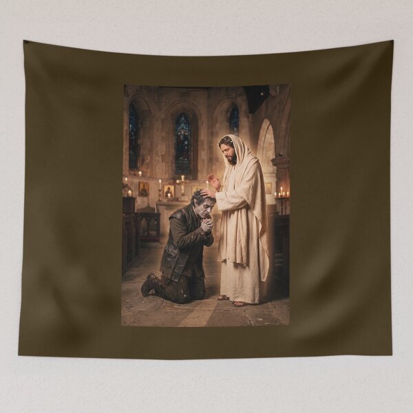 Item preview, Jesus gives vampire his soul back. designed and sold by WiseBow.