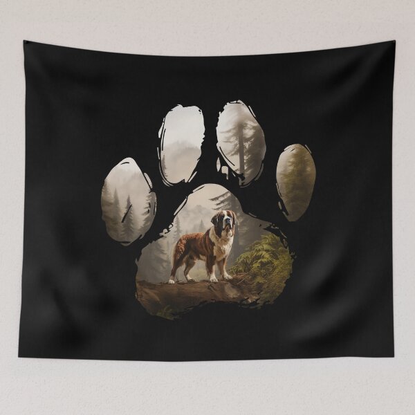 Item preview, Funny St. Bernard Paw Foggy Mountain Tree Mom Dad Kids designed and sold by rafaeltto.