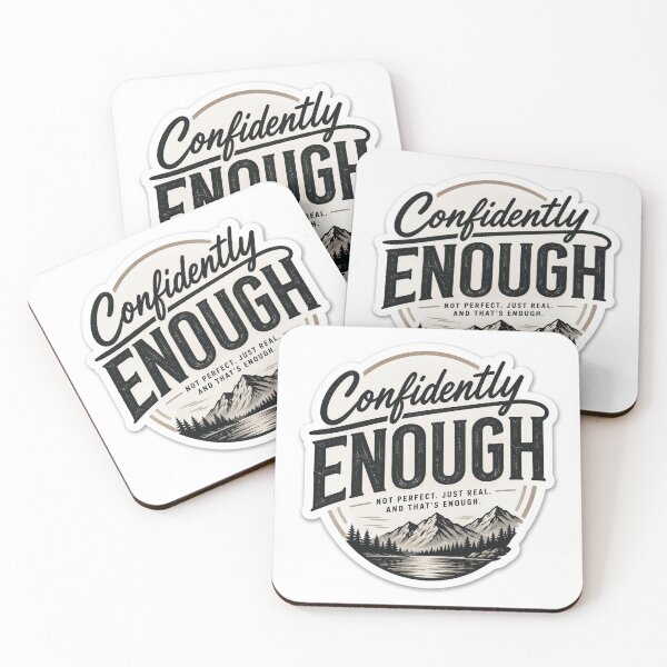 Item preview, Confidently Enough | Vintage Minimalist Self Confidence Quote designed and sold by Eddy048.
