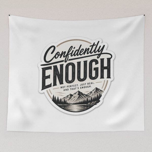 Item preview, Confidently Enough | Vintage Minimalist Self Confidence Quote designed and sold by Eddy048.