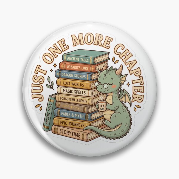 Item preview, Just One More Chapter - Cute Bookish Dragon Sticker designed and sold by Design Lab Studio.