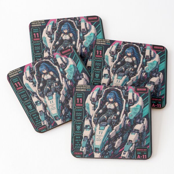 Item preview, Cyberpunk Aquarius - Zodiac Mecha Anime Girl designed and sold by Apocalyptic Art Studio.