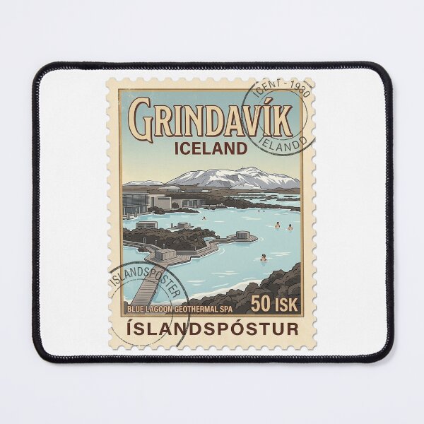 Item preview, Vintage Iceland Travel Stamp Blue Lagoon Grindavik designed and sold by k3rstman1.