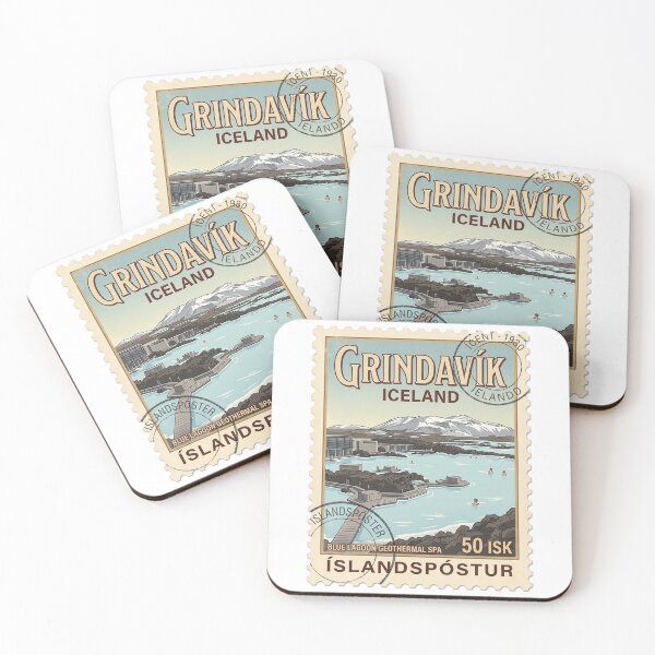 Item preview, Vintage Iceland Travel Stamp Blue Lagoon Grindavik designed and sold by k3rstman1.