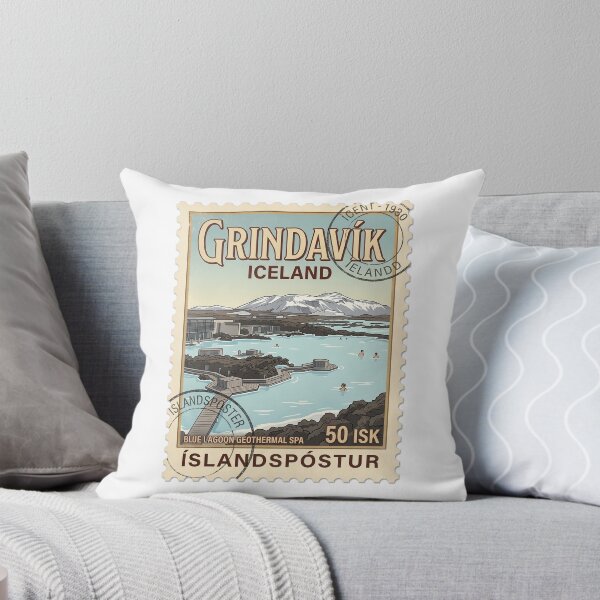 Item preview, Vintage Iceland Travel Stamp Blue Lagoon Grindavik designed and sold by k3rstman1.