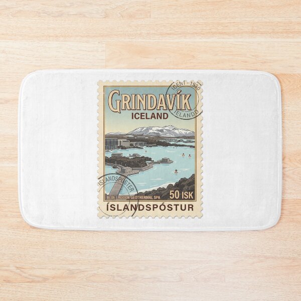 Item preview, Vintage Iceland Travel Stamp Blue Lagoon Grindavik designed and sold by k3rstman1.