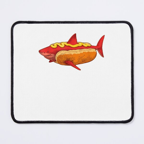 Item preview, Funny Hot Dog Shark Food Pun Cartoon Foodied Animal Pun designed and sold by ostenlee.