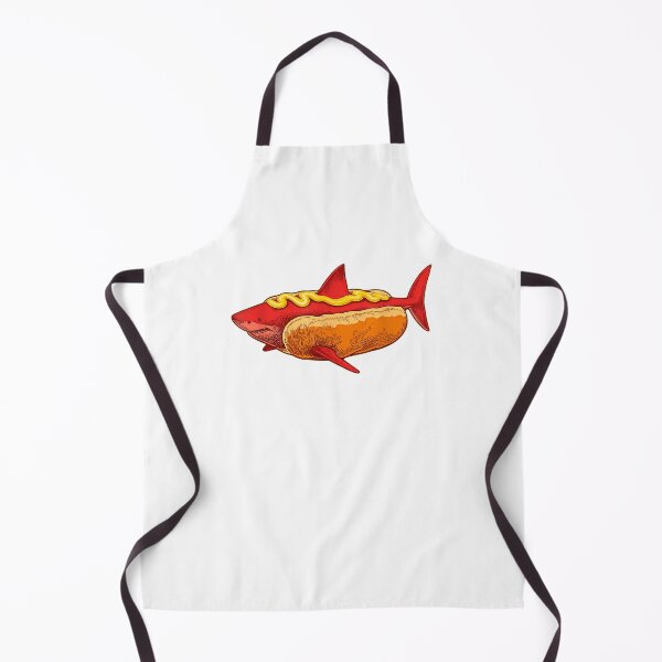 Item preview, Funny Hot Dog Shark Food Pun Cartoon Foodied Animal Pun designed and sold by ostenlee.
