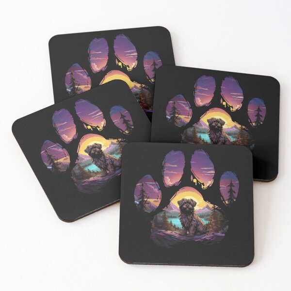Item preview, Funny Affenpinscher Paw Synthwave Mountain Tree Mom Dad Kids designed and sold by rafaeltto.