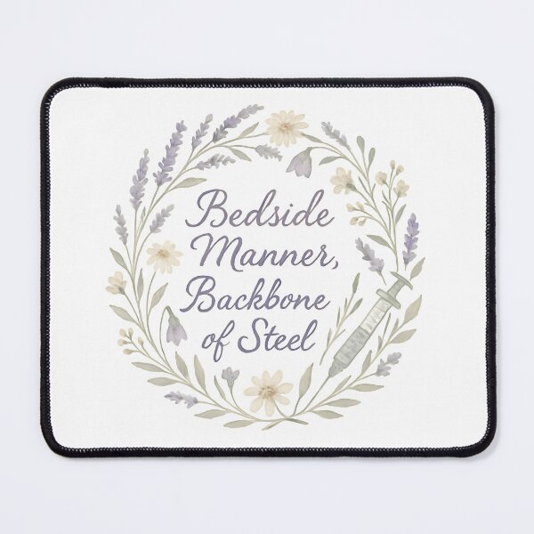 Item preview, Bedside Manner Backbone of Steel Shirt, Floral Nurse Quote T-Shirt, Boho Watercolor Nurse Gift Tee, Delicate Nurse Wreath Design designed and sold by TshirtsLabs.